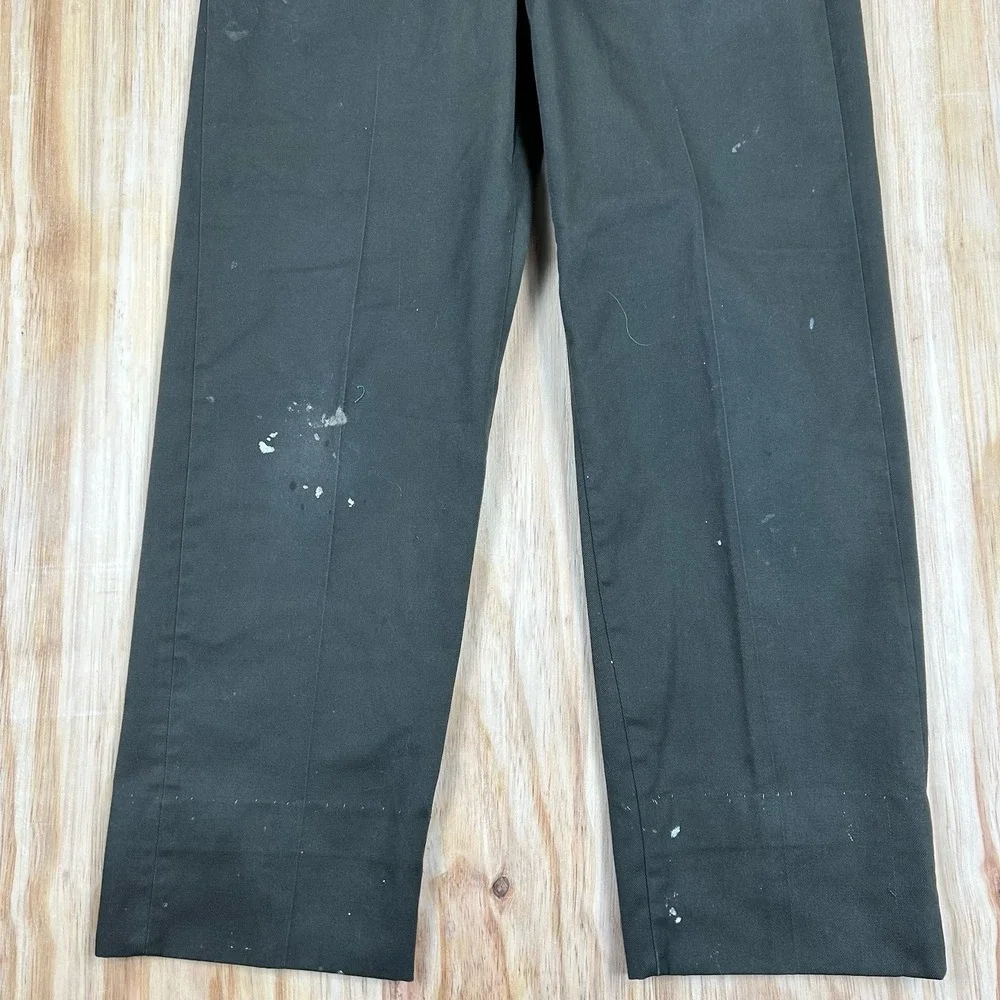 True Vintage 70s Gray Green Painters Pants 32x28 Union Made Stamp Talon‎ Zipper